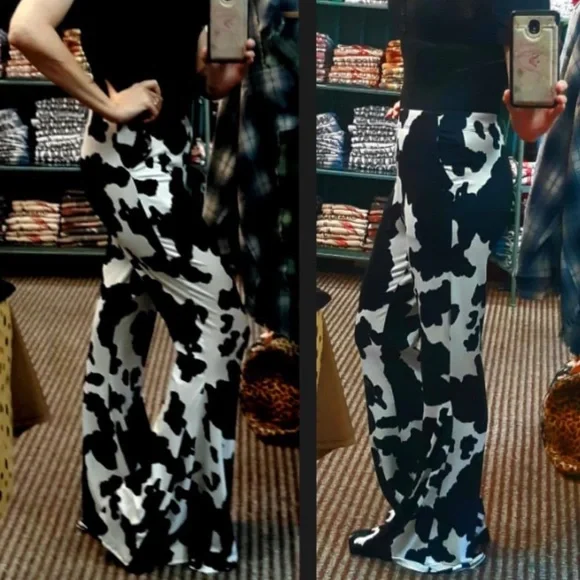 NWOT, Jade by Jane, Black/White, Flared/Bell Bottom Pants, Soft & Comfy, S,L - Picture 2 of 2